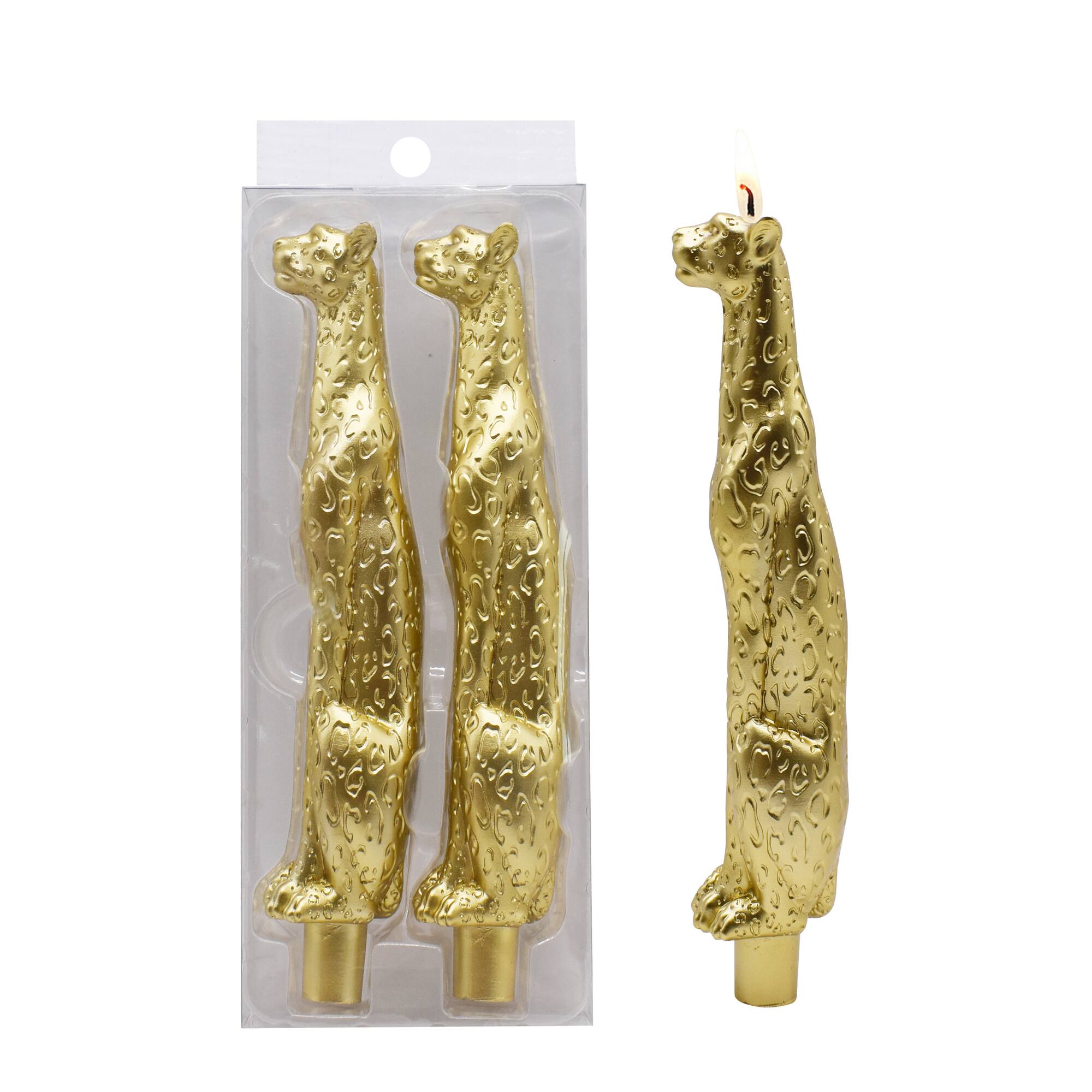 10" Gold Leopard Taper Candles, 2ct. by Ashland®